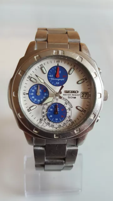 MONTRE HOMME SEIKO V657 9010 Chronographe St.steel Quartz