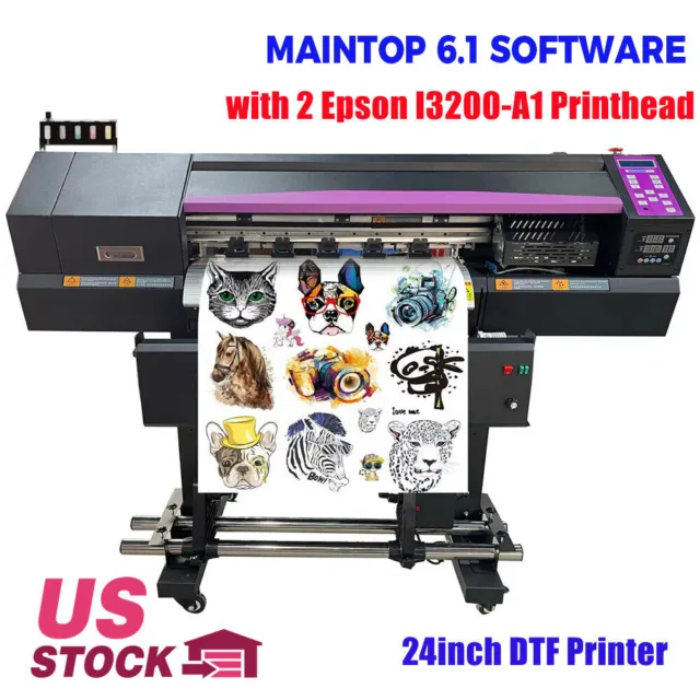 Super 24in DTF Printer (Direct to Film Printer) with 2 Epson I3200-A1 Printhead