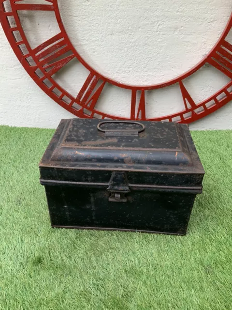 Antique Metal Tin Storage Dee Box R44