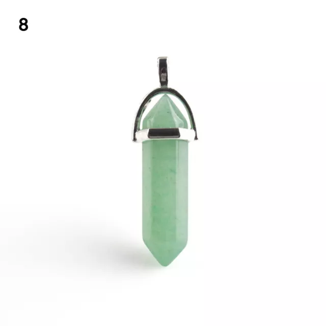 Natural Quartz Crystal Healing Point Chakra Cut Gemstone Pendant Reiki Necklace 12