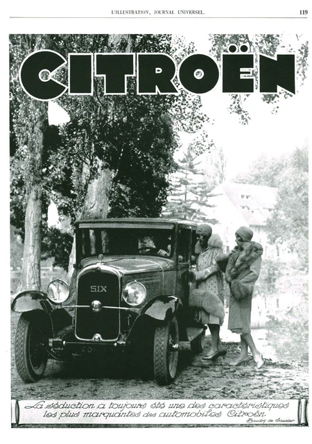 Publicité Ancienne Citroën C6 Berline 1929 - Issue De Magazine - Bon état