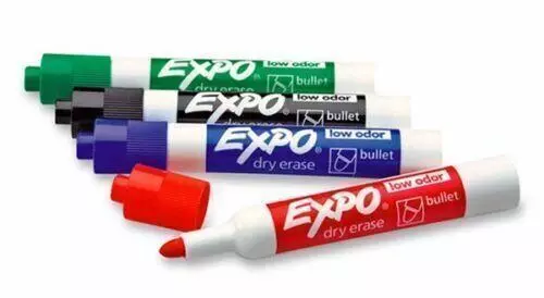 Whiteboard Markers 18 EXPO Dry Erase White Board Markers Colour Chisel Fine Tip.