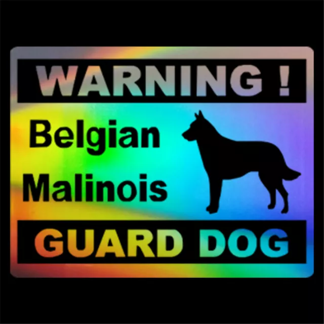 2pcs Warning Belgian Malinois Guard Sticker Dog Car Window Door Vinyl Decal