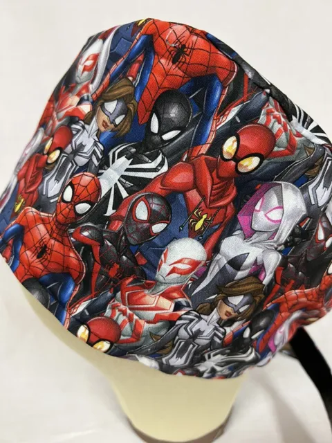Men/Women Surgical Scrub Cap Lined Marvel Spider Man Miles Ghost Spider