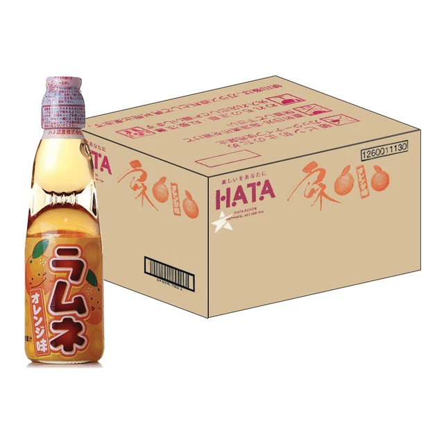 HATAKOSEN RAMUNE ORANGE Flavour Japanese Soda Soft Drink (30 Bottles) £