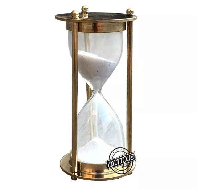 1 Minute Vintage Messing Klein Glas Sanduhr Glänzend Spiel Spielzeug Tisch Deko