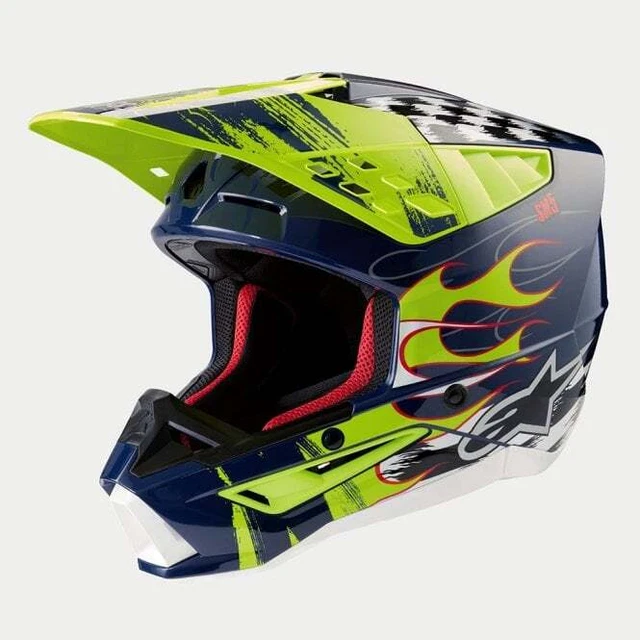 Alpinestars S-M5 22:06 RASH MX Motocross Helmet (Night Navy/Yellow Fluo)