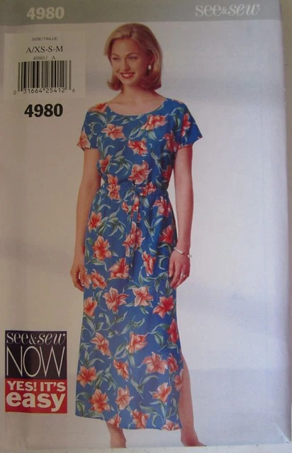 Butterick SEWING Pattern 4980 Misses EASY Pullover Top Skirt UNCUT SEE & SEW FF