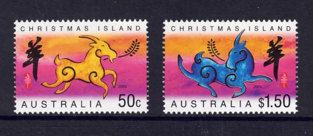 Christmas Island 2003 Year of the Goat Set of 2 MUH