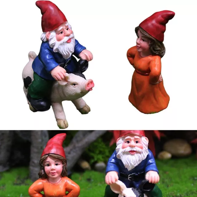 Figurines Mini Gnomes Nains Vibrantes Matériau Résine Décoration Parfait