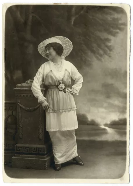 Photo 3 prints 1914 - fashion woman hats dress - Aunt Mary -