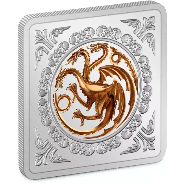 Game of Thrones - Targaryen Sigil 1oz Pure Silver Medallion - NZ Mint