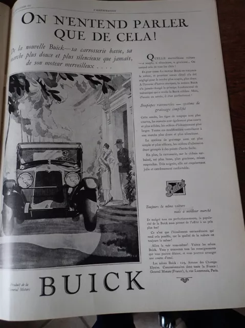 BUICK GENERAL MOTORS voiture publicité papier ILLUSTRATION 1927 col