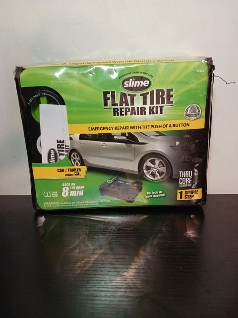 Slime 50123 Flat Tire Puncture Emergency Kit (Sealant and Tire Inflator Pump)