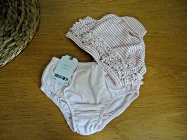 Next Baby Girls Frilly Knickers 2 Pack Pink Cotton 0 3 6 Months BNWT