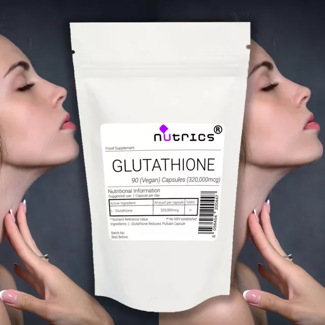 Nutrics® GLUTATHIONE 320,000mcg Vegan Capsules Skin Whitening Anti Ageing