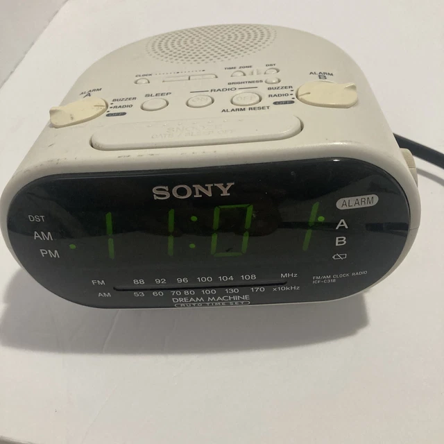 SONY ICFC318 DREAM Machine AM/FM Dual Alarm Clock Radio White 4.63