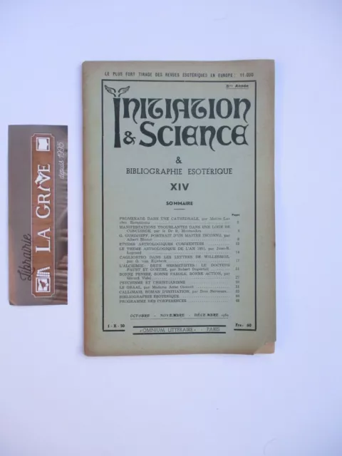 Initiation & Science, Revue de Recherches des Lois Inconnues, 1950, 1 volume
