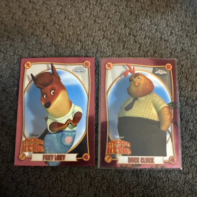 Topps Chicken 2025 TOPPS CHROME Disney Chicken Little Foxy Lost And Buck Cluck Cl-7 ...