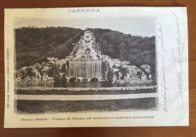 CASERTA - PARCO REALE - LA CASCATA COI GRUPPI DI DIANA E ATTEONE - Viaggiata