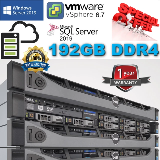 Serveur Dell PowerEdge R630 1U - 2x Xeon E5-2640 V4 - 128GB RAM - H730