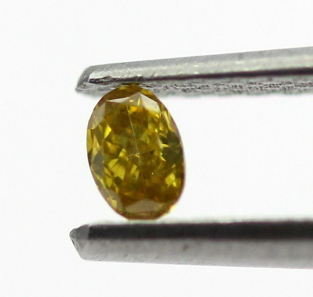 0.100 CT Jaune Couleur Certifié Véritable Naturel Diamant Desseré Gem SI1 Clarté