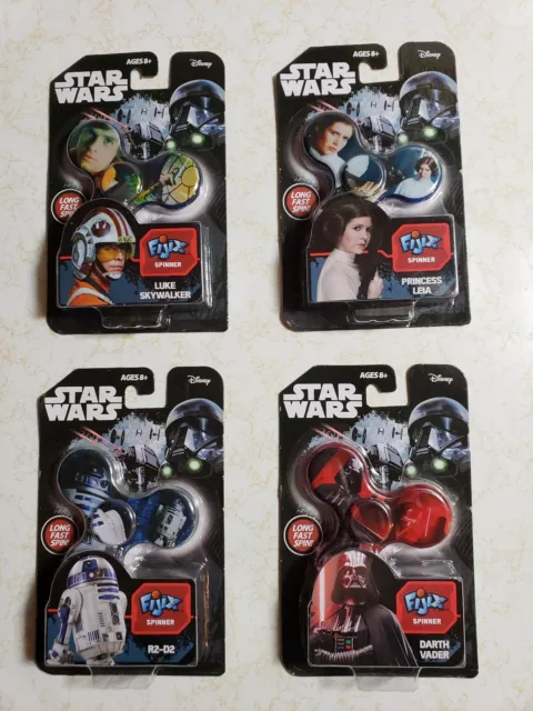 Star Wars Fidget Spinners -- Luke Skywalker - Princess Leia - Darth Vader - R2D2