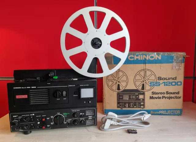 RARE Vintage 1970s Chinon Sound SS-1200 Stereo Sound Movie Projector 8mm Boxed