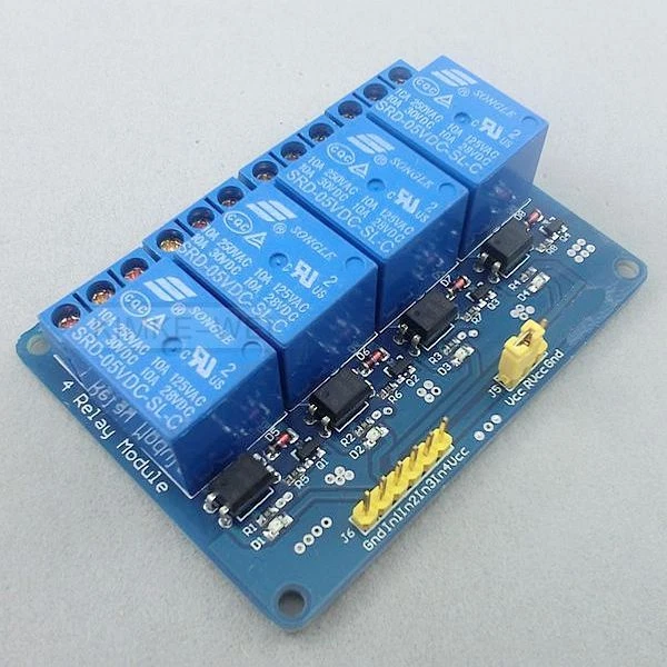 4 CHANNEL 5V Relay Module for PIC ARM AVR DSP Arduino MSP430 TTL Logic ...