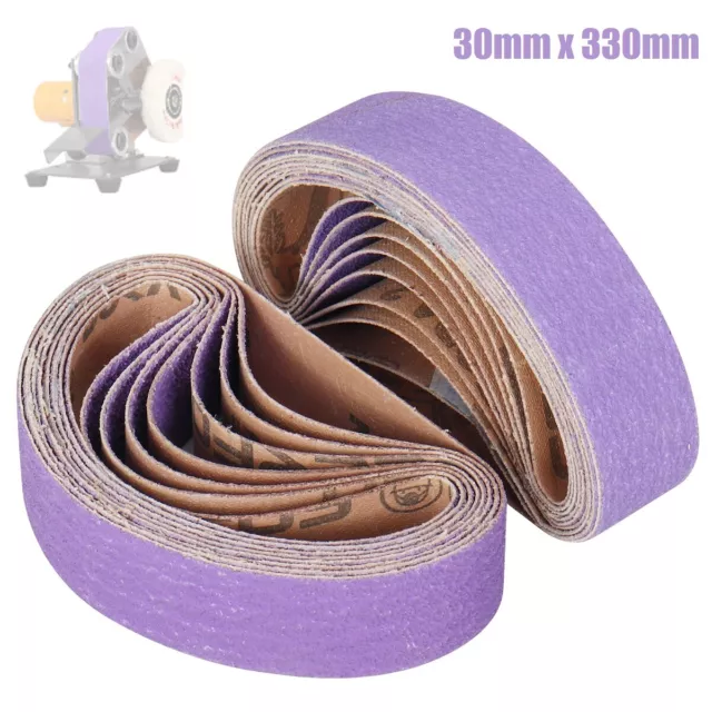 30 x 330mm Ceramic Sanding Belts Abrasive Belt Grinding For Belt Sander 80# 120#