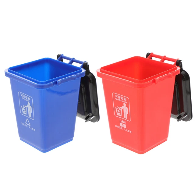 2 PCS Mini Curbside Trash Can Makeup Brush Container Useful Small 3