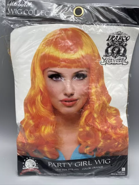 Michele's Orange Wig Franco Party Girl Halloween Costume Woman Adult OSFA