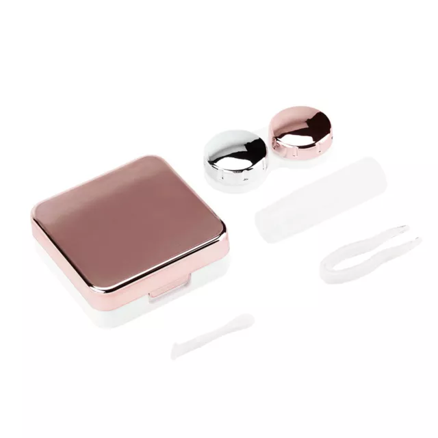 Reflective Cover Contact Lens Case Set Cute Lovely Travel Kit Box