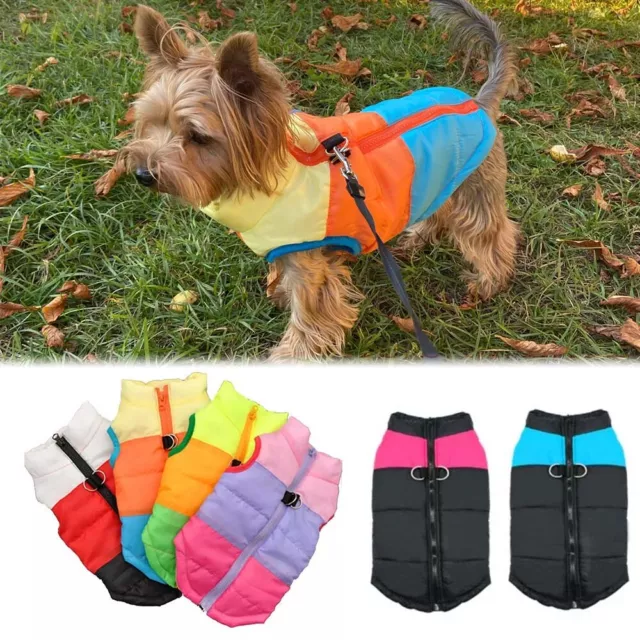 Waterproof Pet Dog Puppy Vest Jacket Warm Winter Clothes Outdoor Padded Coat Zip