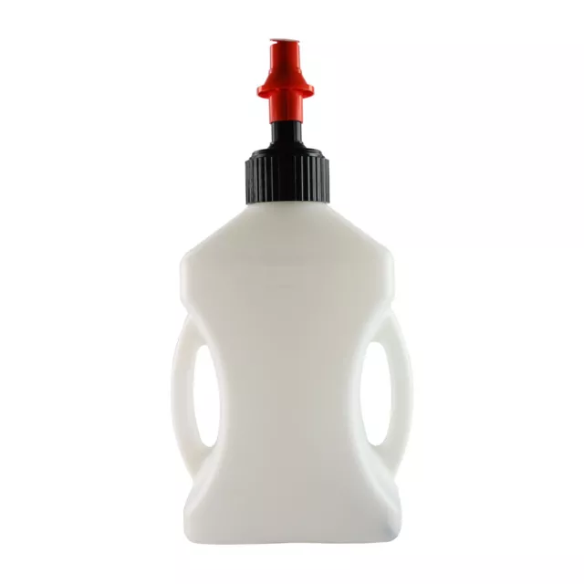 Bike IT Rapid Quick Fill Race Fuel Jug Can 10 Litres Quick Delivery Nozzle White