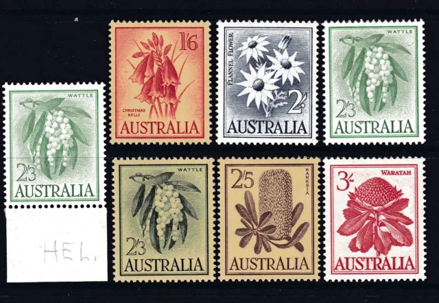 1959-64 Australian Native Flowers Pre-Decimal Stamp Set Fresh Muh #P5