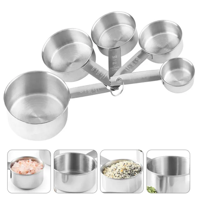 5 Pcs Stainless Steel Measuring Cup Cat Cookie Jar Kitchen Stuff