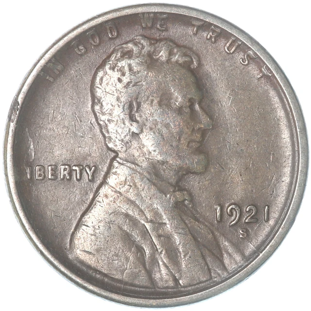 1921 S Lincoln Wheat Cent Very Fine Penny VF+ See Pics T071