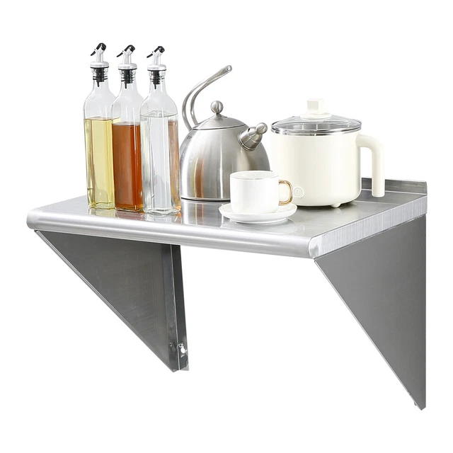 VEVOR 24" x 18" Stainless Steel Wall Mounted Shelf Kitchen Restaurant Shelving