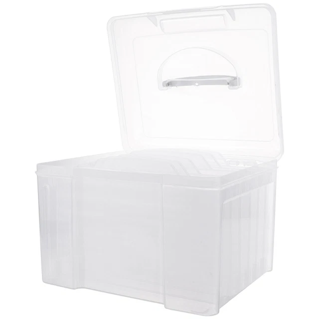 Suministros de almacenamiento de oficina caja de fotos caja de almacenamiento artesanal de plástico ajustable