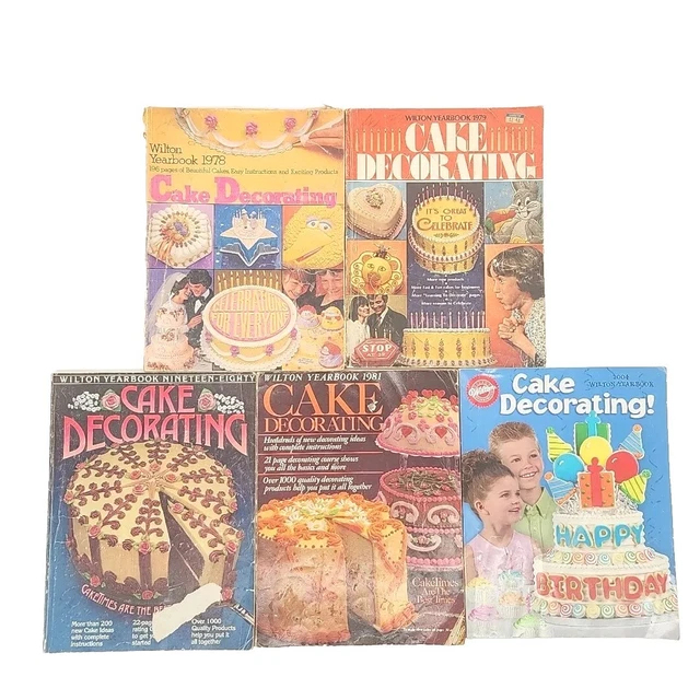 WILTON YEARBOOK CAKE Decorating Magazine lot 1978, 1979, 1980, 1981