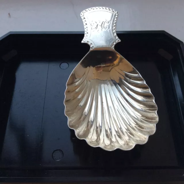 1804 A Josiah Snatt  Petite Sterling Silver Ribbed Scallop Spoon . London 7.5