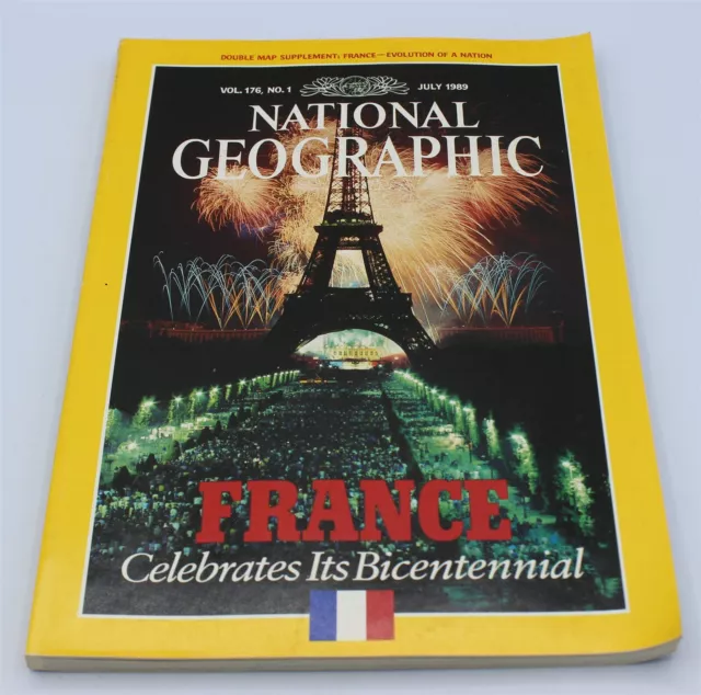 National Geographic Magazine W/Map - France - Vol 176, No. 1 - July 1989