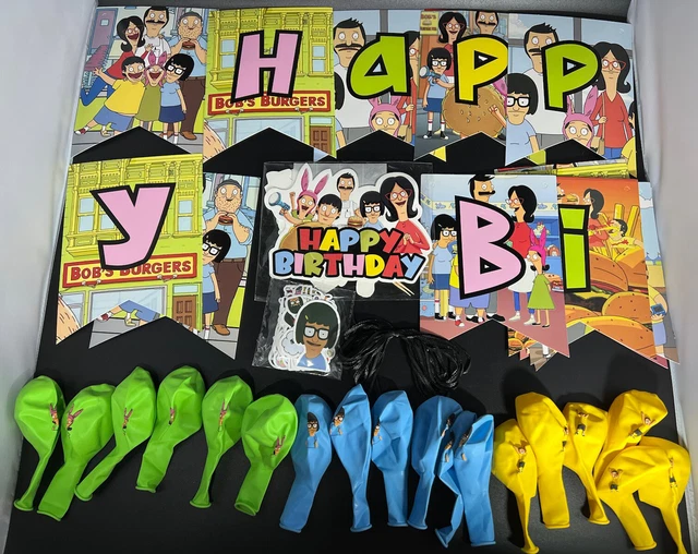 NEW BOB'S BURGERS birthday party Lot Balloons Happy Birthday Banner ...