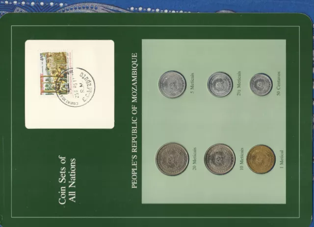 Coin Sets of All Nations Mozambique 1980-1982 UNC 20 Meticais 80 1 Metical 1982