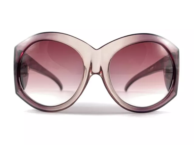 Vintage Ted Lapidus 10 Oversized Translucent Purple 1980'S France Sunglasses