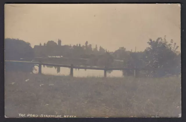 STANMORE HEATH Nr Harrow Middlesex The Pond RP by Alf Cooke Used 1918