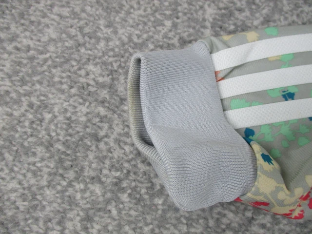 Giacca da pista Adidas ragazze 6-7 anni nera cerniera intera manica lunga floreale gioventù 7