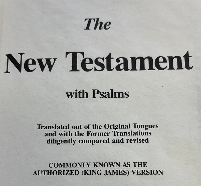 NEW TESTAMENT PSALMS King James Version KJV Holy Bible VTG Scripture ...