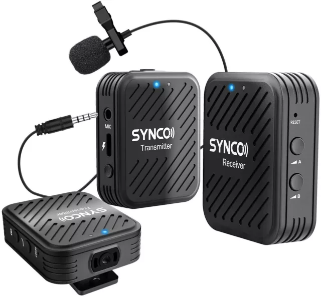 UK SYNCO G1(A2) Lavalier wireless microphone 2.4GHz For Camera smartphone to 50m